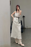 BASERANGE LINEN DRESS DRDY-SL-SP22 OFF WHITE (DRDY-FL-SP21)